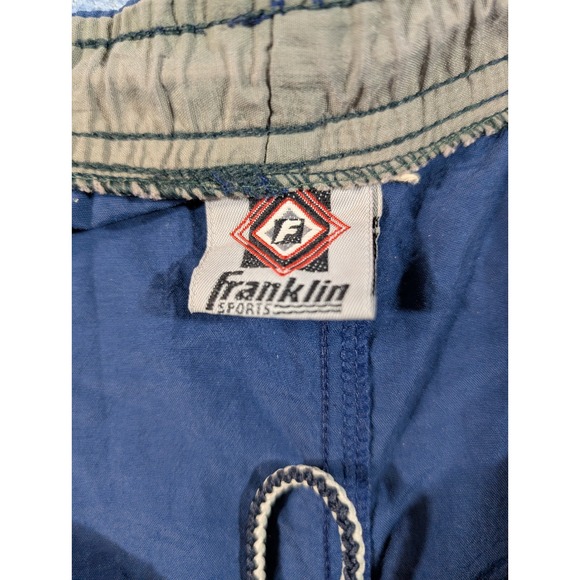 Vintage 1990s Franklin Sports Mens Blue Nylon Athletic Shorts Colorblock XL - Picture 2 of 7